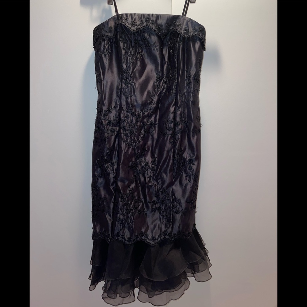 Beautiful black tie dress with cardigan